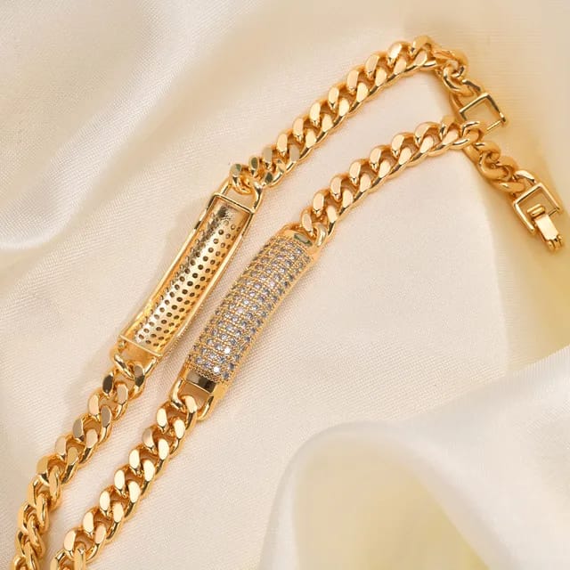 Jessica Bracelet | Golden jewellery with sparkling stones