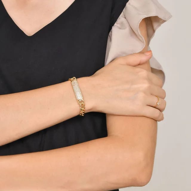 Jessica Bracelet | Golden jewellery with sparkling stones