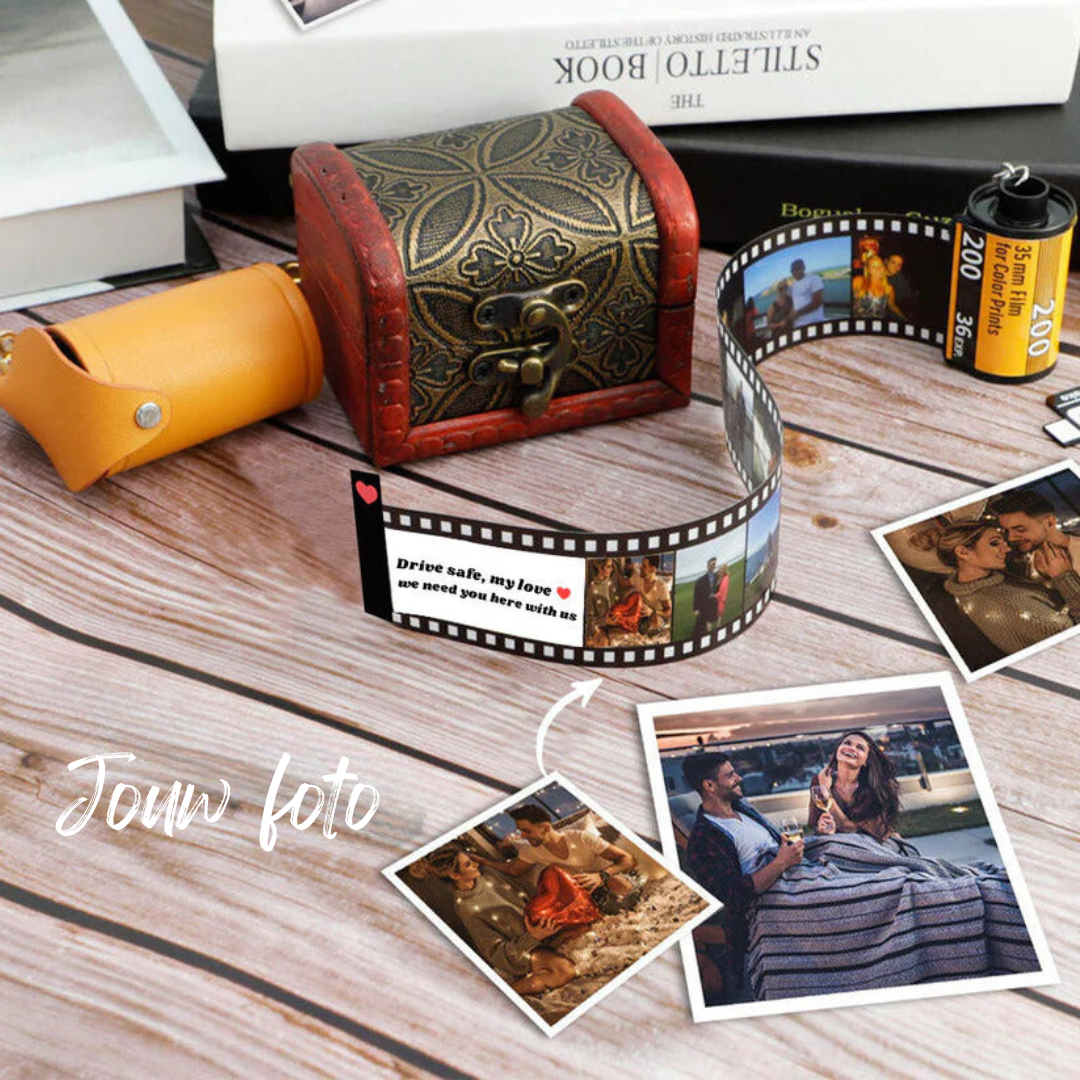MemoirLuxe Photo Film Keychain | Customizable memory holder for heartfelt gifts