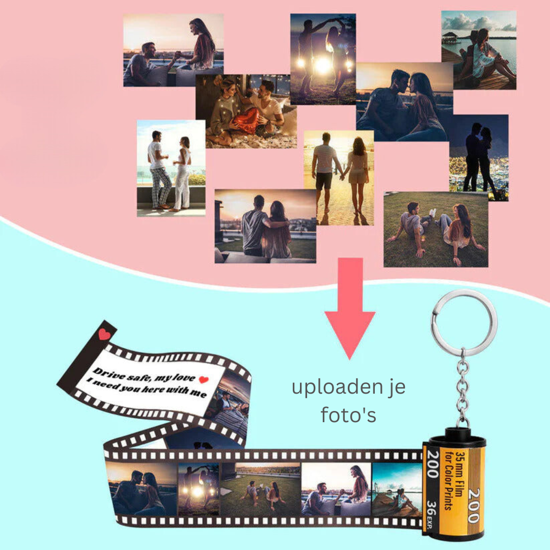 MemoirLuxe Photo Film Keychain | Customizable memory holder for heartfelt gifts
