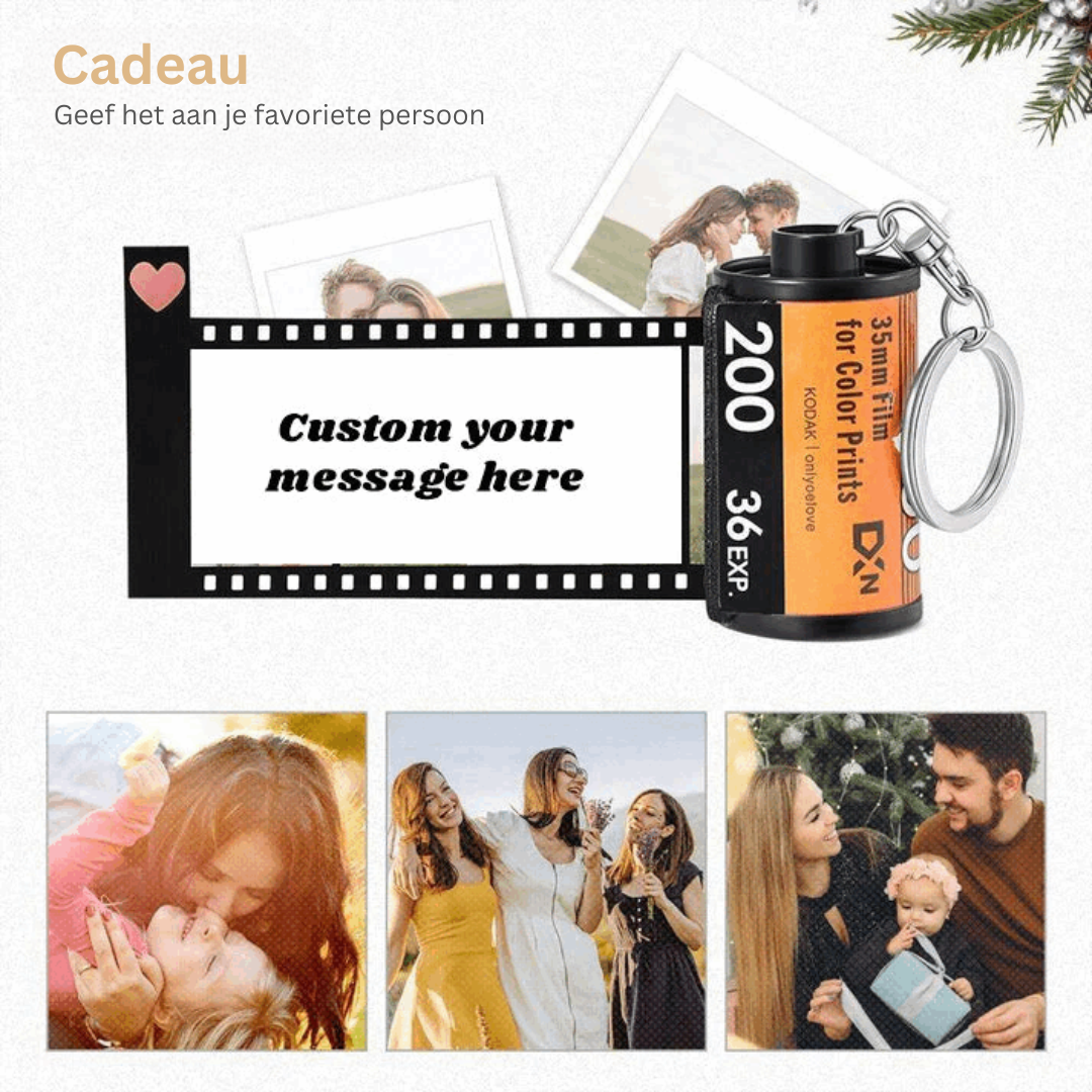 MemoirLuxe Photo Film Keychain | Customizable memory holder for heartfelt gifts