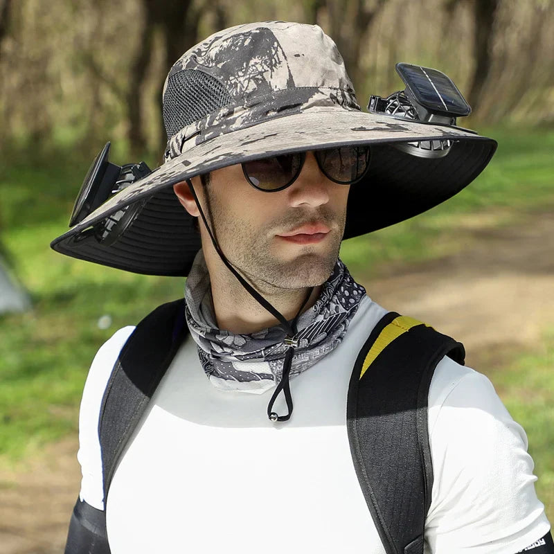 SunAura Solar Cooling Cap | Dual power adjustable cooling cap with UV protection