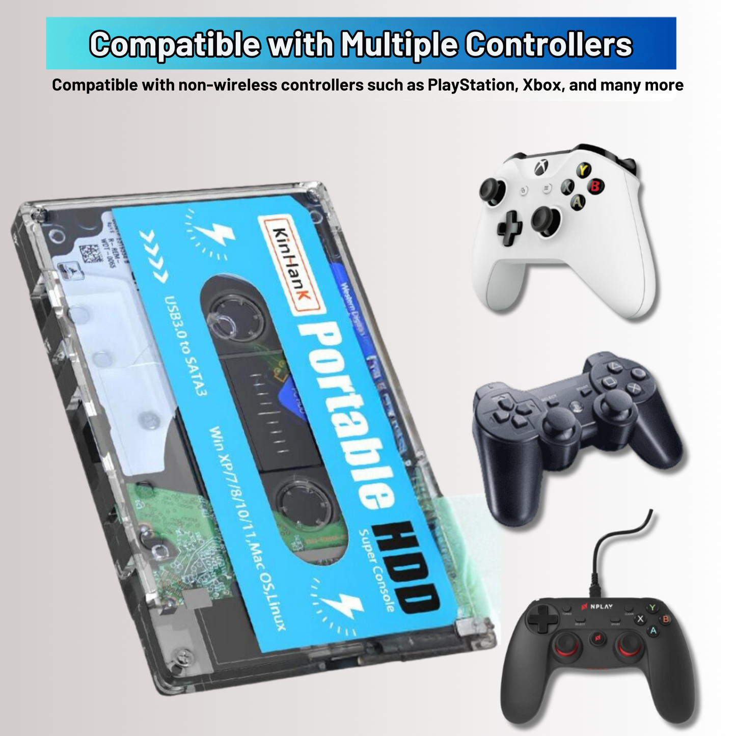 GameStation Retro Cassette | Retro gaming | Plug & play games console with over 100,000 games