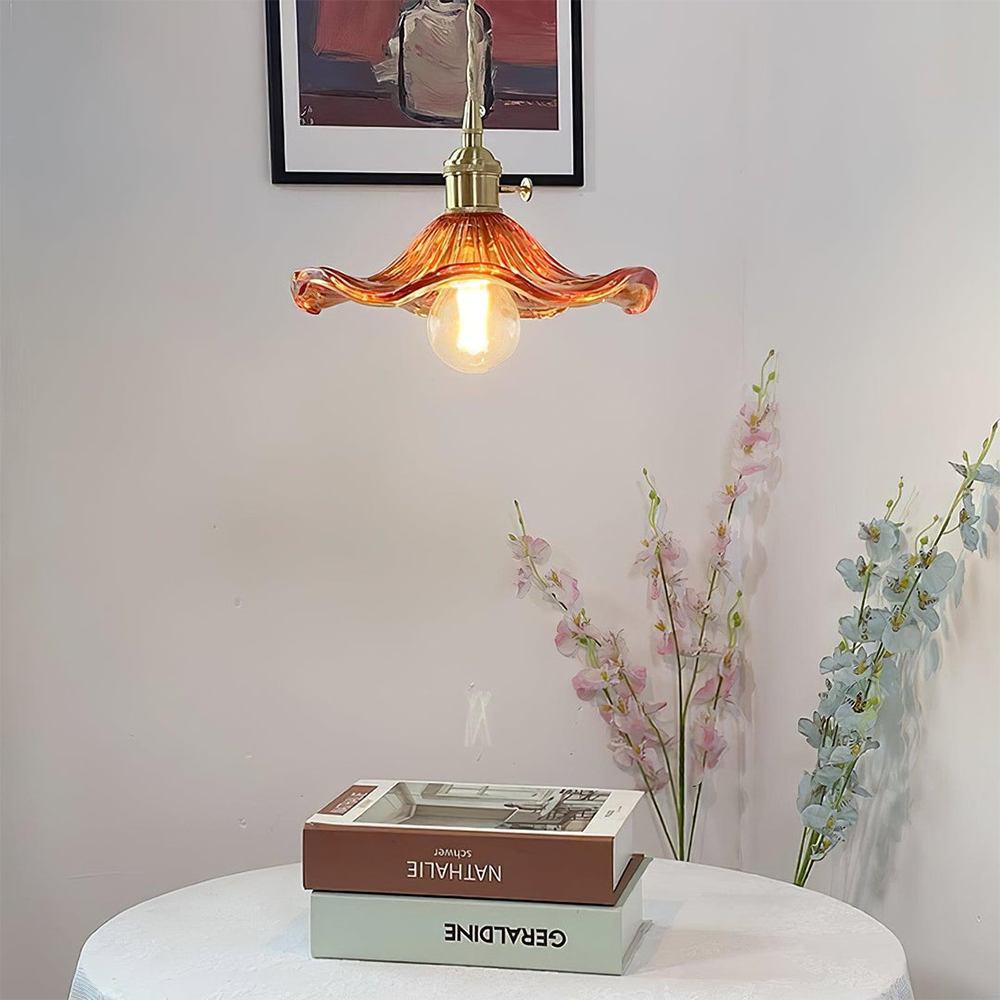 FleurLuxe Copper Hanging Light | Designer flower-shaped pendant light for sophisticated interiors