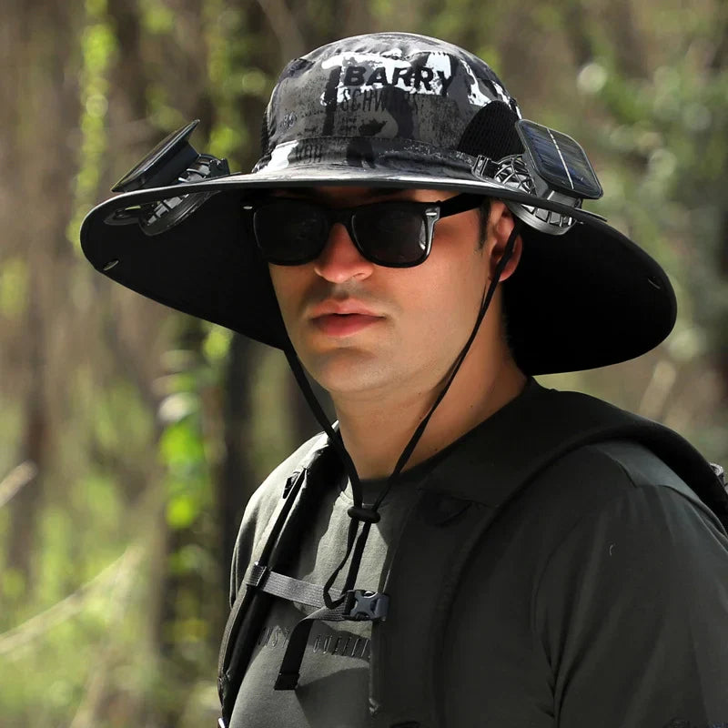 SunAura Solar Cooling Cap | Dual power adjustable cooling cap with UV protection