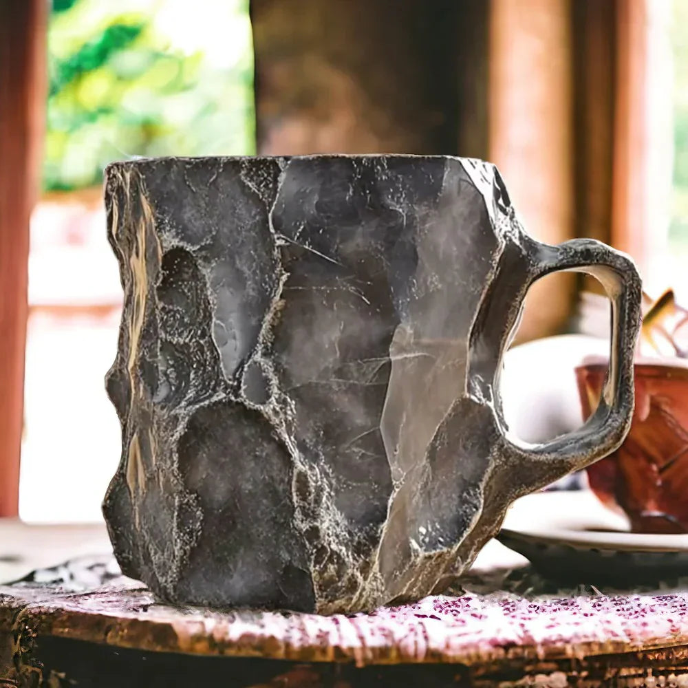Beautiful Handmade Stone Mug – Unique Crystal Design for an Enchanting Drinking Experience