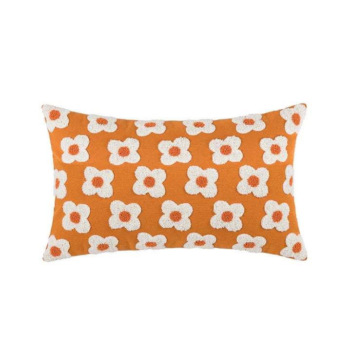 LuxeBloom Artisan Lumbar Pillow Cover Exquisite daisy embroidery for a touch of elegance and comfort in your home decor 10
