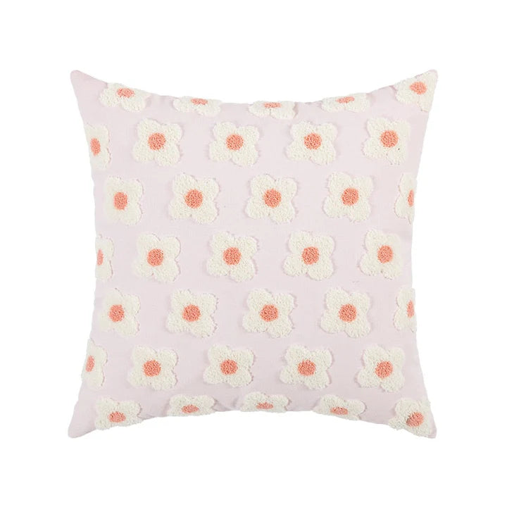 LuxeBloom Artisan Lumbar Pillow Cover Exquisite daisy embroidery for a touch of elegance and comfort in your home decor 5
