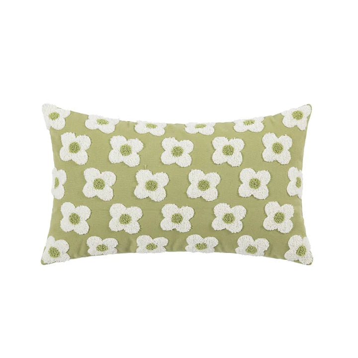 LuxeBloom Artisan Lumbar Pillow Cover Exquisite daisy embroidery for a touch of elegance and comfort in your home decor 6