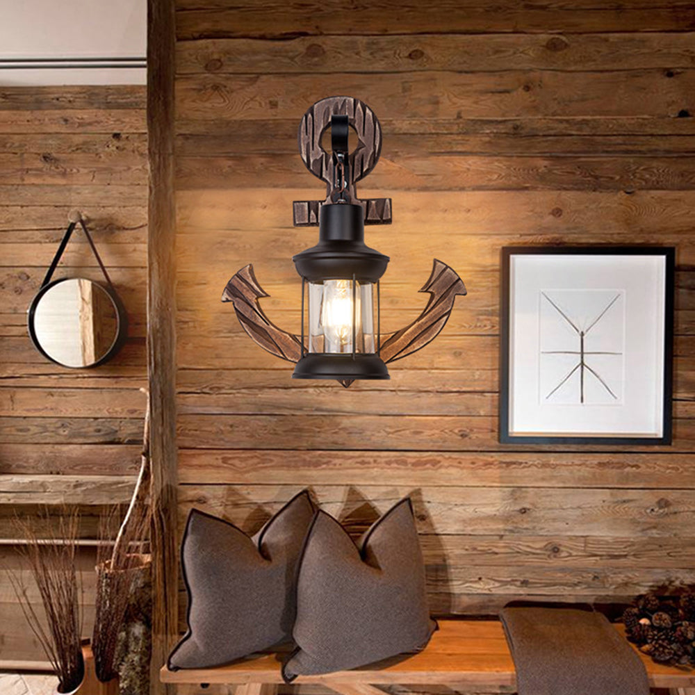 Wooden Anchor LED Wall Light – Nautica