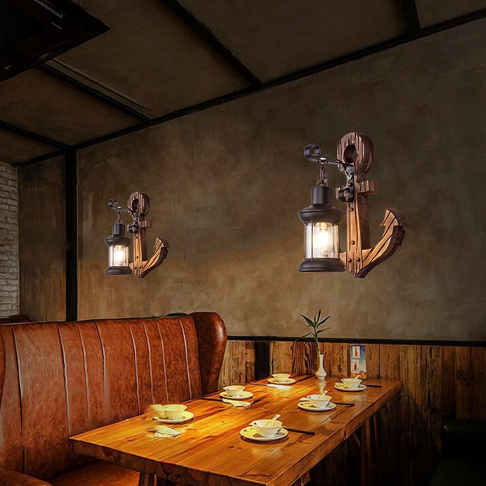 Wooden Anchor LED Wall Light – Nautica