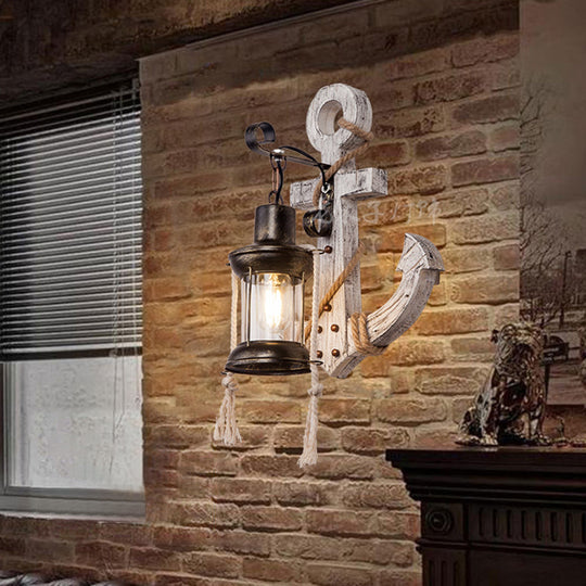 Wooden Anchor LED Wall Light – Nautica