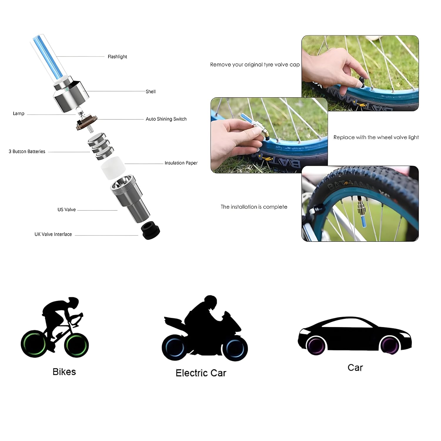 Set of 4 Illuminated Valve Caps – GlowRims