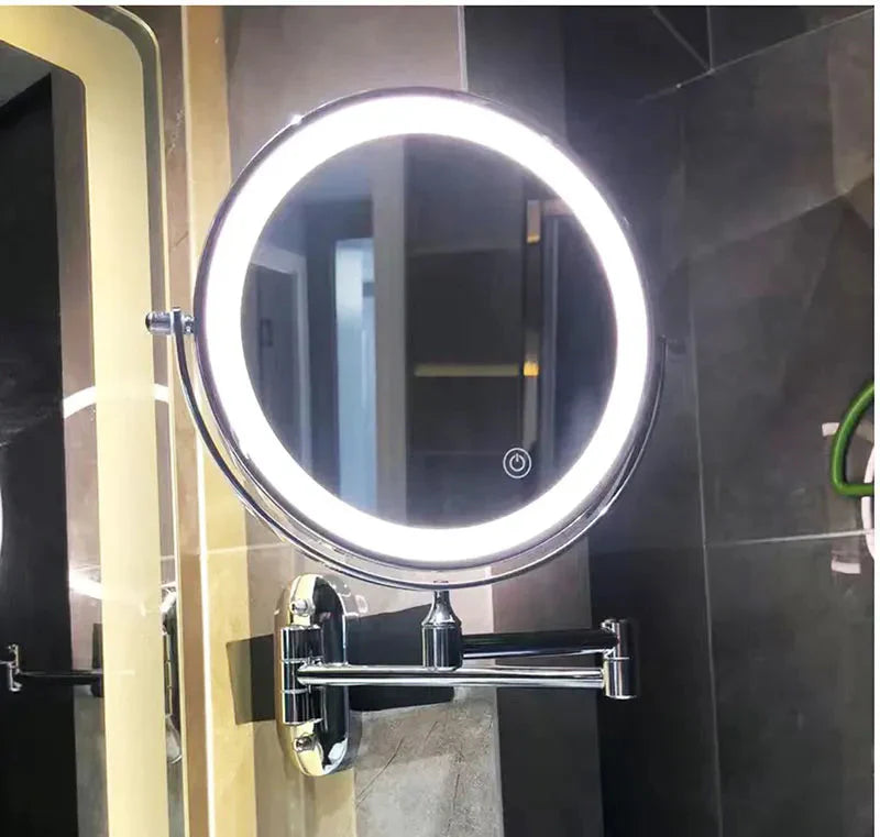 LumiReflect Premium LED MakeQup Mirror | Rechargeable wall-mounted magnifying mirror with adjustable lighting