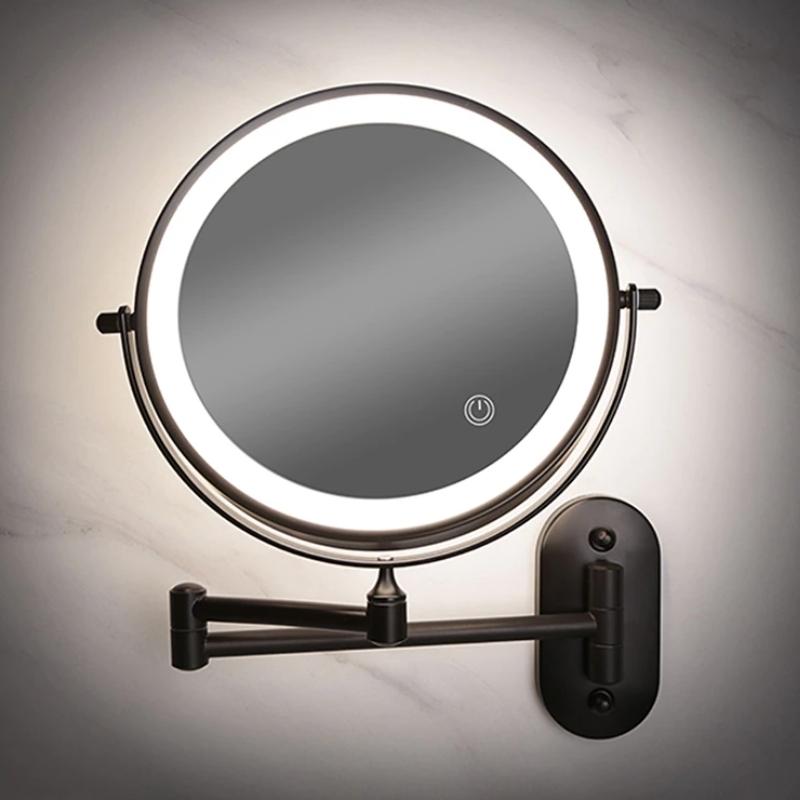 LumiReflect Premium LED MakeQup Mirror | Rechargeable wall-mounted magnifying mirror with adjustable lighting