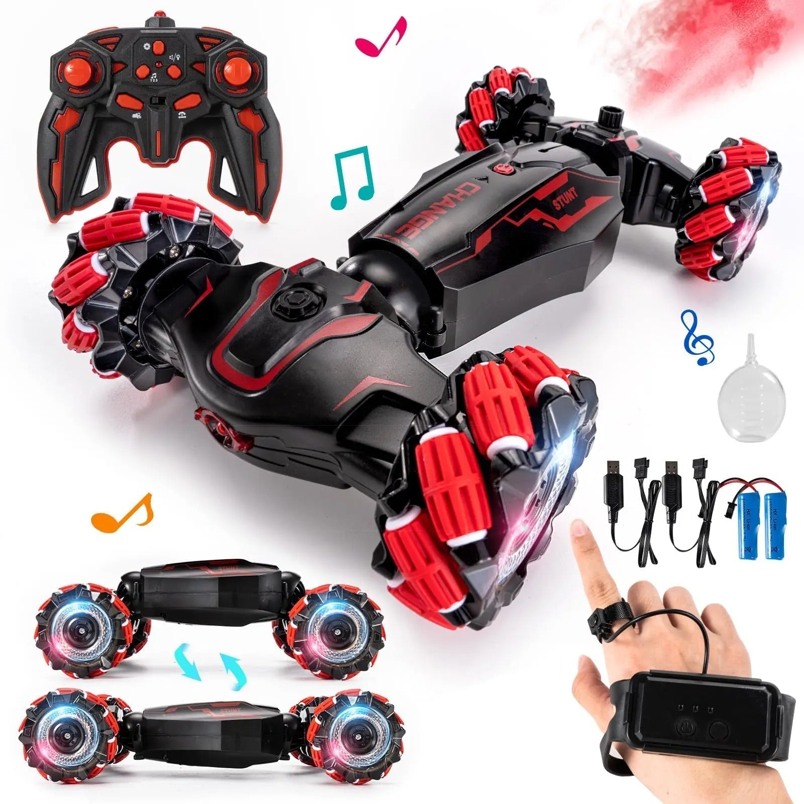 Remote-Controlled Stunt Car with Hand Motion Sensor – 360° Action & Gesture Control
