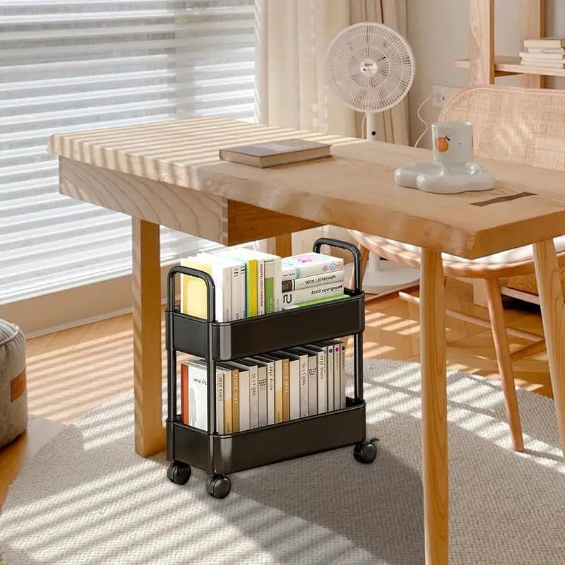 Mobile Bookcase Trolley with Wheels - Rollit