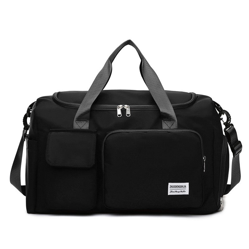 Multi-Pocket Travel Bag, Sports and Gym Duffle with Separate Shoe Compartment