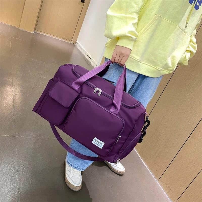 Multi-Pocket Travel Bag, Sports and Gym Duffle with Separate Shoe Compartment