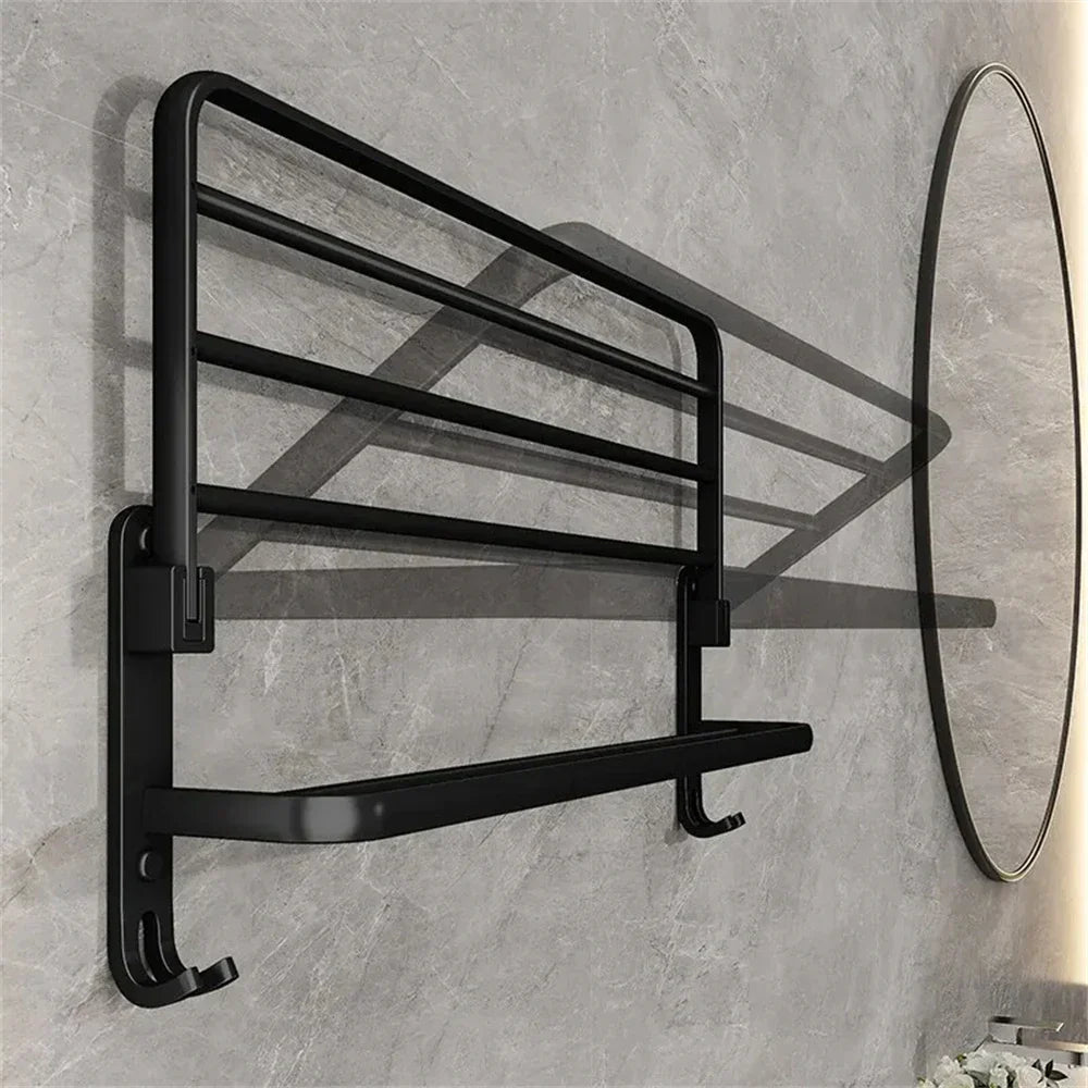 EliteRack Modern Towel Organizer | Foldable, Rustproof & Quick Drying Bathroom Storage