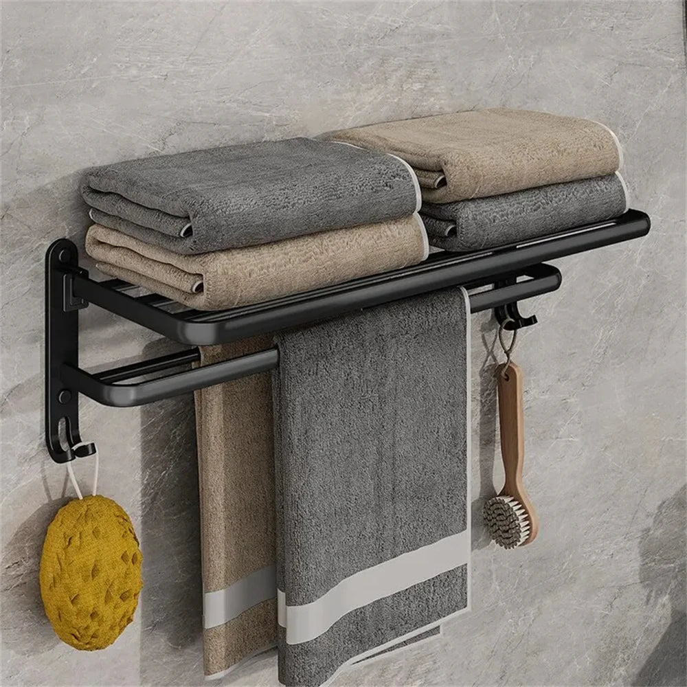 EliteRack Modern Towel Organizer | Foldable, Rustproof & Quick Drying Bathroom Storage