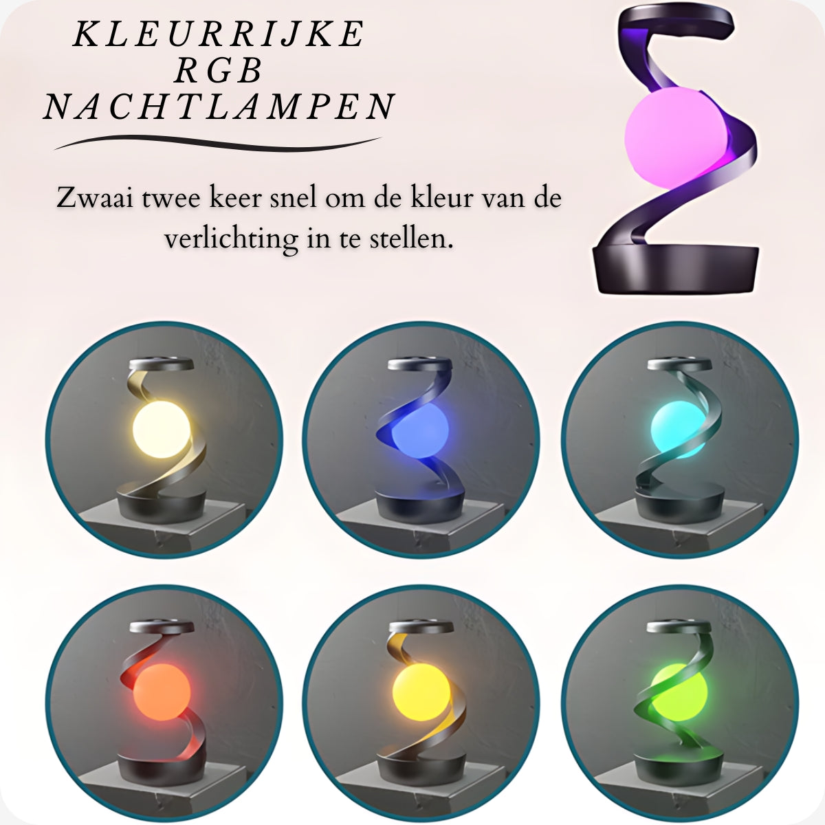 HelixGlow Mood Lamp - Modern Design with Warm Glow