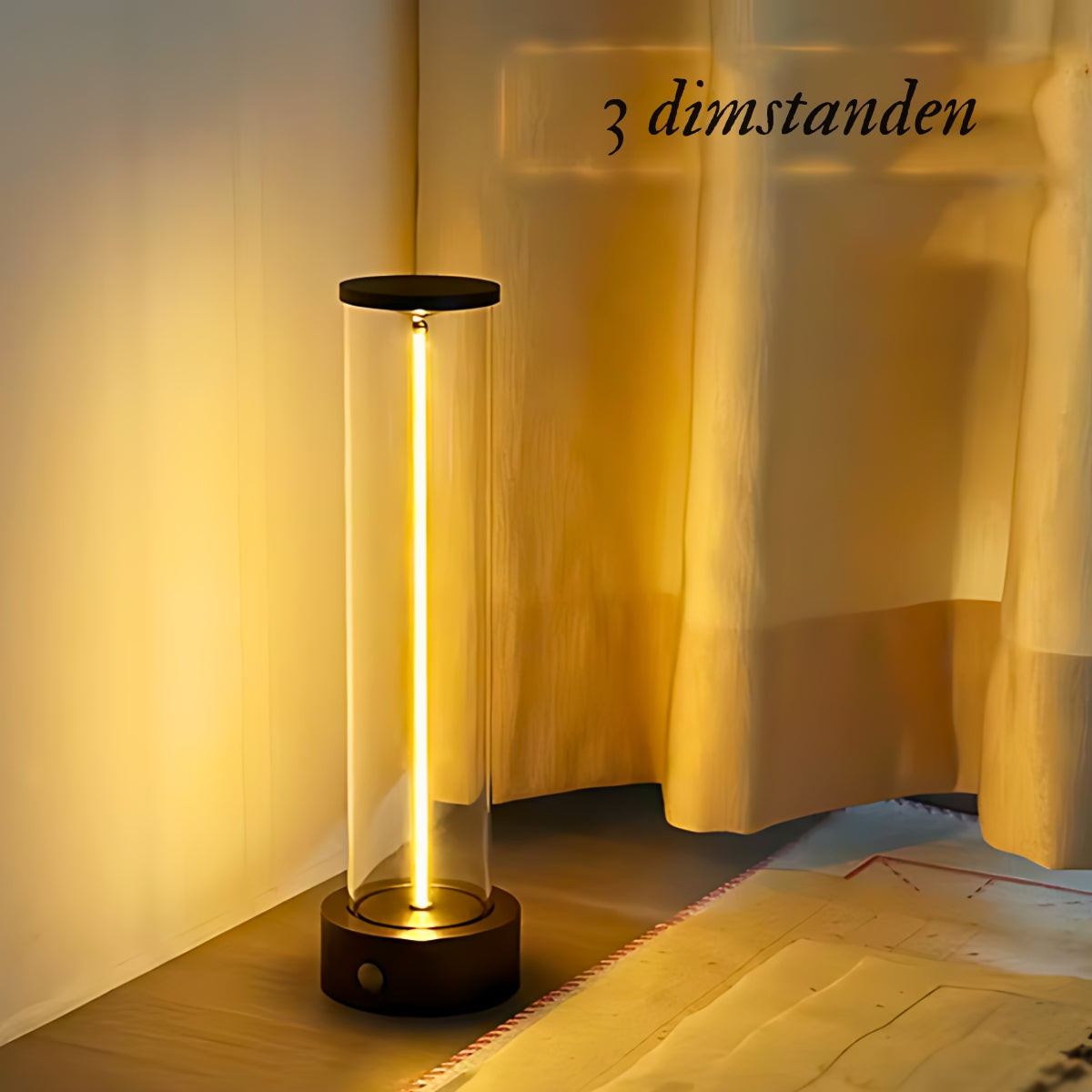LumièreTube Table Lamp - Minimalist Design with 3 Dimming Levels