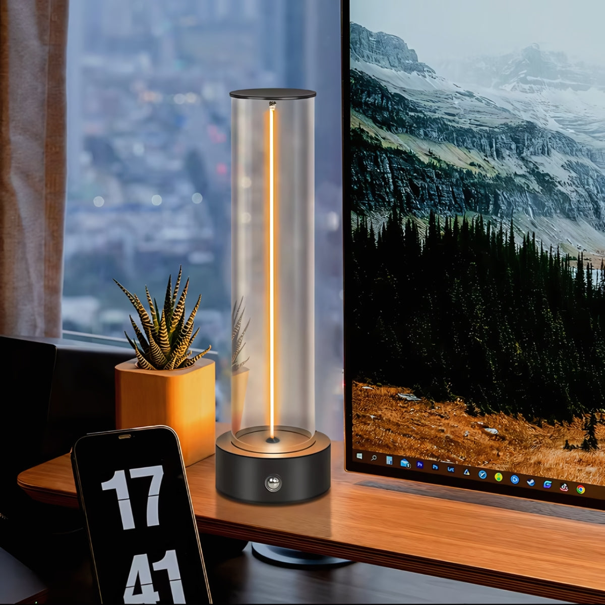 LumièreTube Table Lamp - Minimalist Design with 3 Dimming Levels