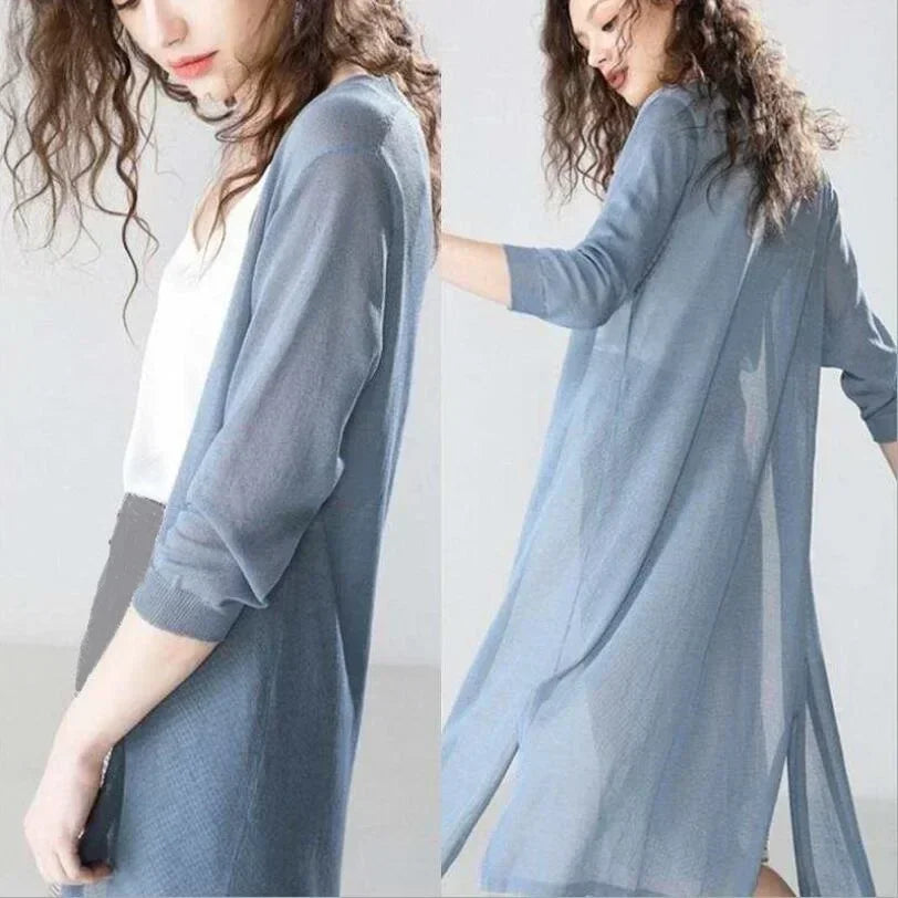 Summer Women's Long Cardigan – Elegant Lightweight Cardigan for Stylish and Airy Looks