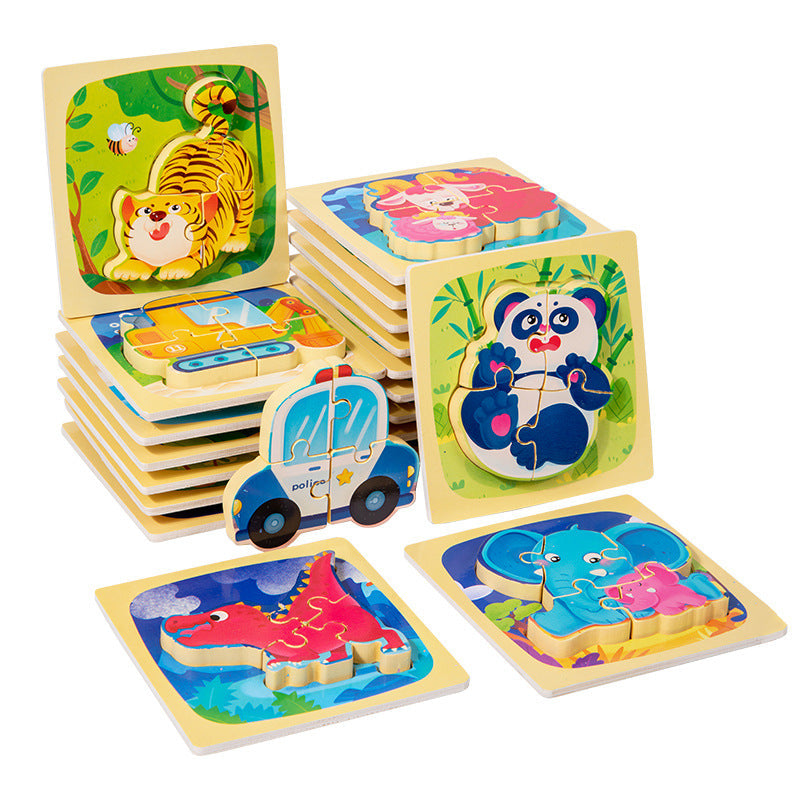 Wooden Animal Puzzles for Children - Educational and Fun