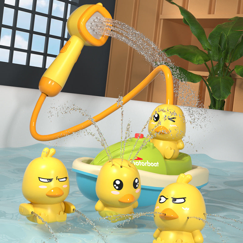 HydroDuck Pirate Ship & Fountain | Educational water toy with tap shower and interactive functions