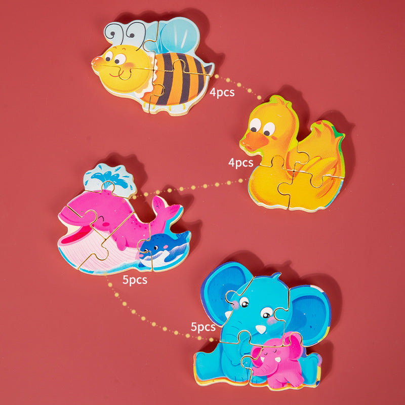 Wooden Animal Puzzles for Children - Educational and Fun