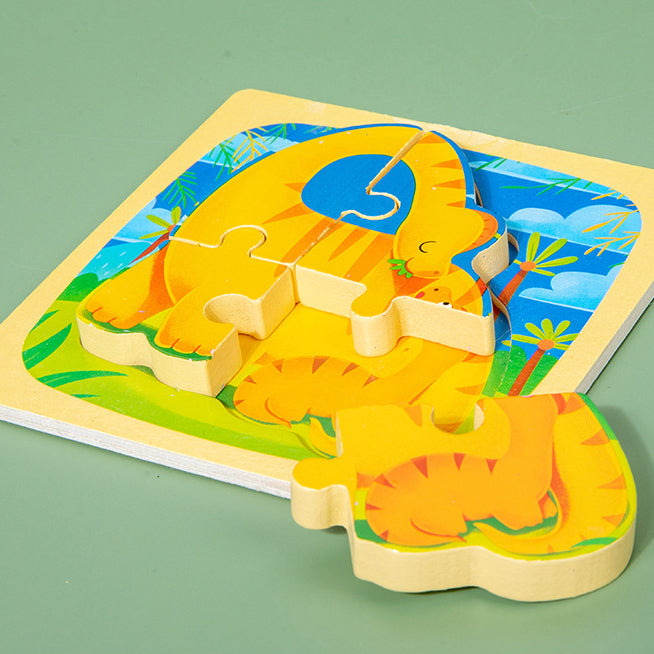 Wooden Animal Puzzles for Children - Educational and Fun