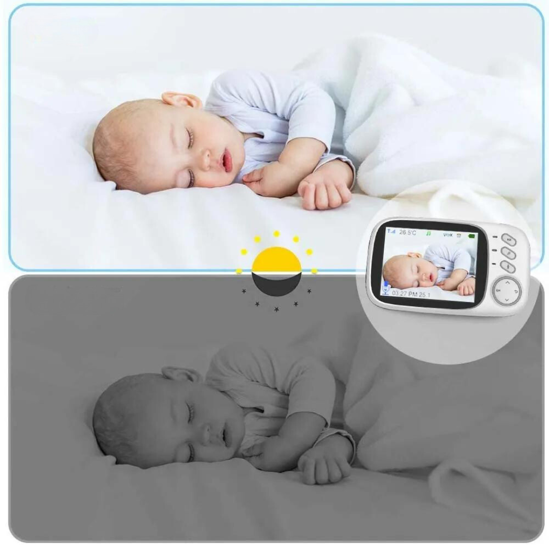Baby Monitor with Night Vision and Two-Way Audio – Includes Temperature Display