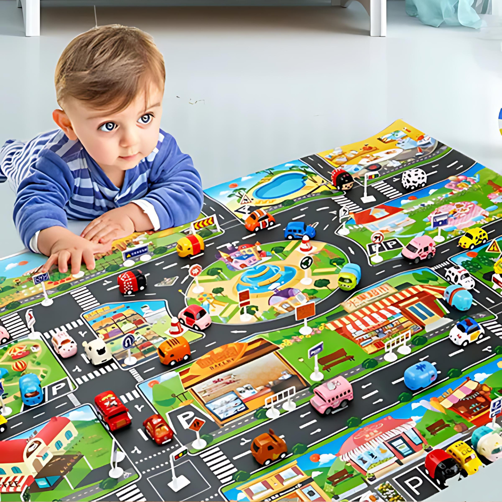 PlayCity - Play Mat - Cars and Traffic Signs