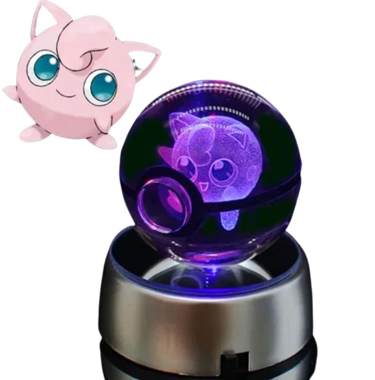 EliteGlow Pokémon Crystal Ball | 3D Engraved Crystal with LED Light
