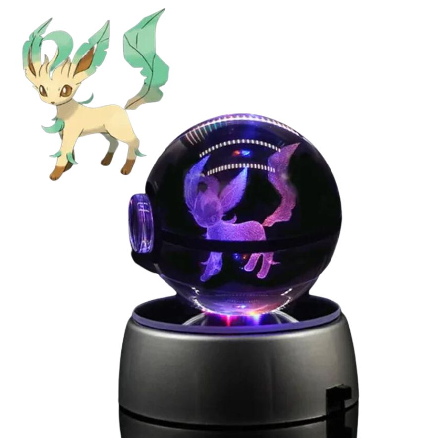 EliteGlow Pokémon Crystal Ball | 3D Engraved Crystal with LED Light