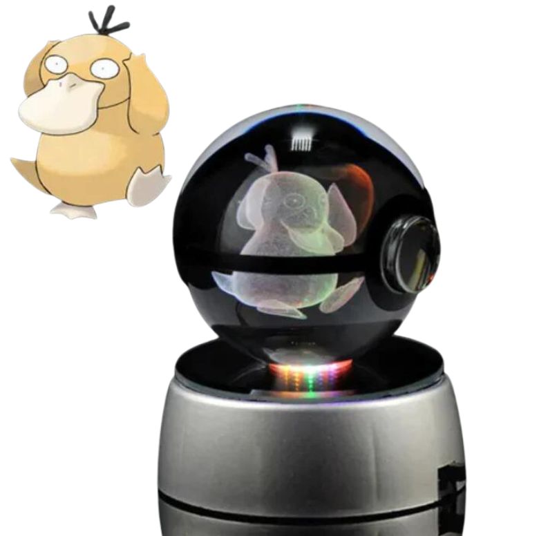 EliteGlow Pokémon Crystal Ball | 3D Engraved Crystal with LED Light