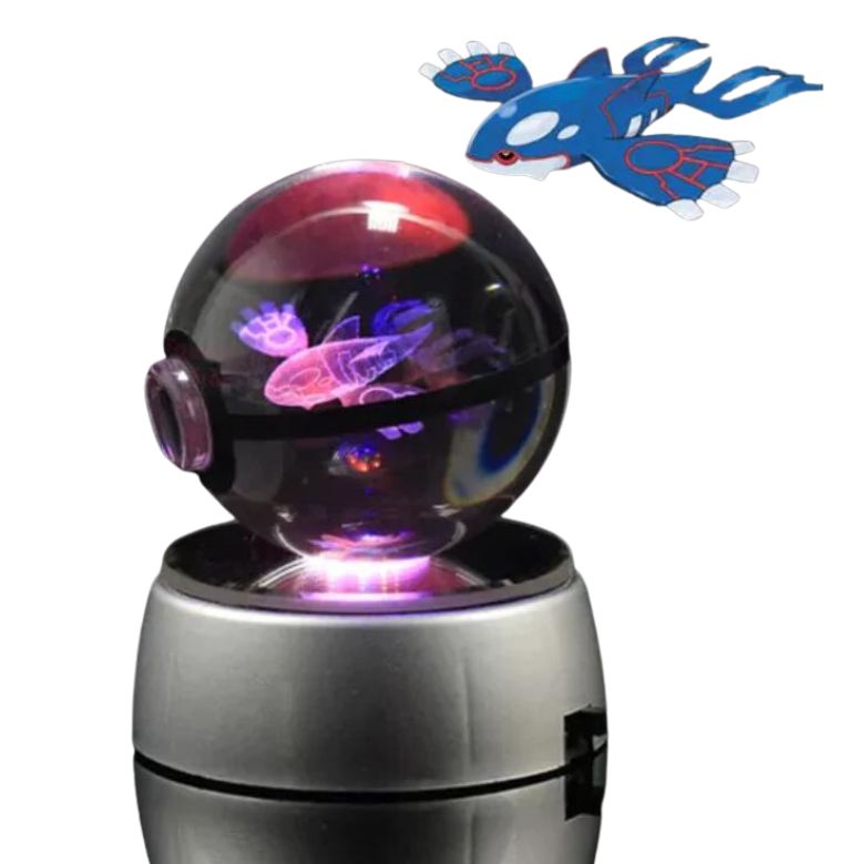 EliteGlow Pokémon Crystal Ball | 3D Engraved Crystal with LED Light
