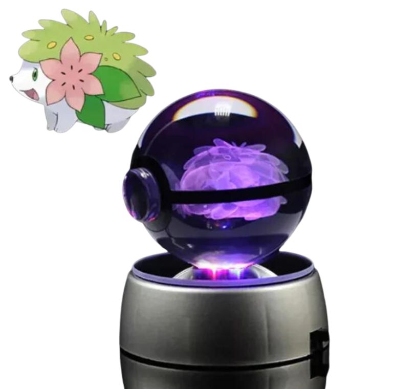 EliteGlow Pokémon Crystal Ball | 3D Engraved Crystal with LED Light