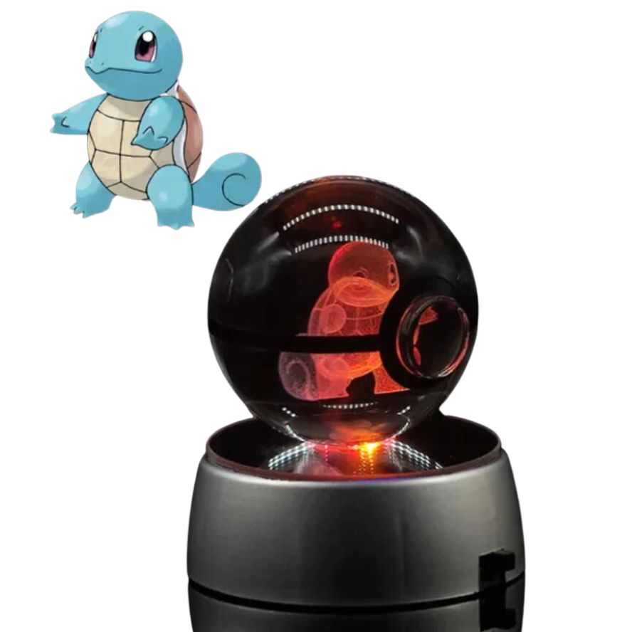 EliteGlow Pokémon Crystal Ball | 3D Engraved Crystal with LED Light