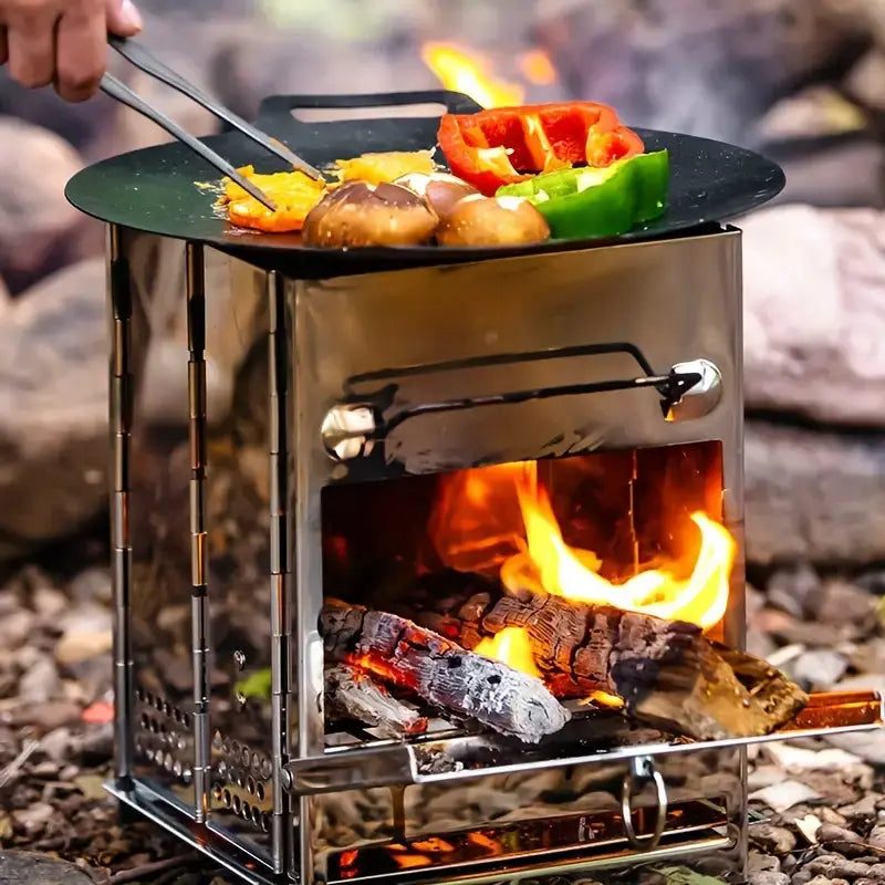 Folding Stainless Steel Wood Stove - TrailFlame