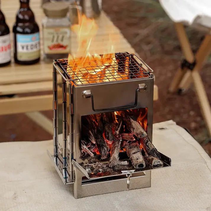 Folding Stainless Steel Wood Stove - TrailFlame