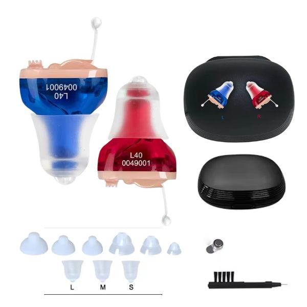 Rechargeable Invisible Hearing Amplifiers | Clear Sound Without Feedback | Includes Extra Ear Tips and Cleaning Kit | Suitable for Mild to Severe Hearing Loss | Discreet Design with Long Battery Life | Comfortable for Daily Use