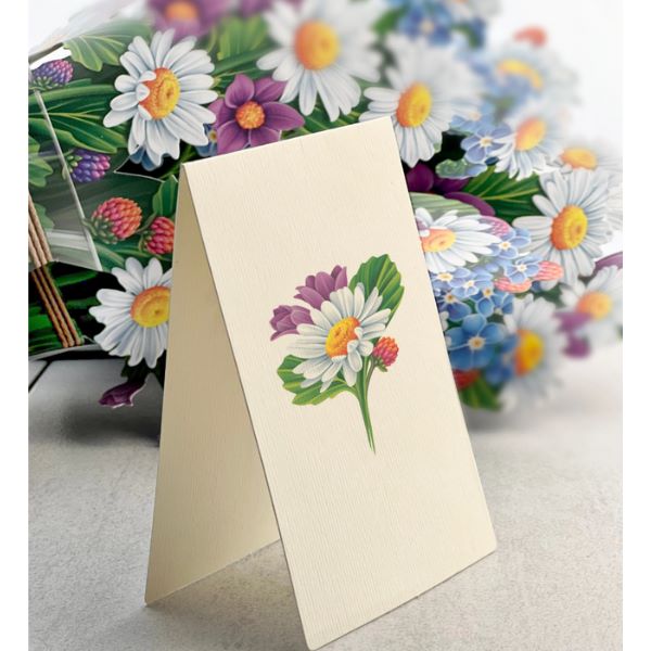 Decorative 3D Flower Bouquet with Card
