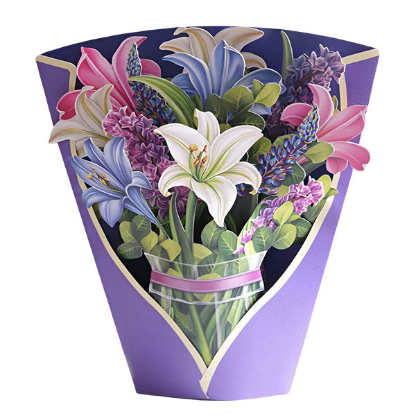 Decorative 3D Flower Bouquet with Card