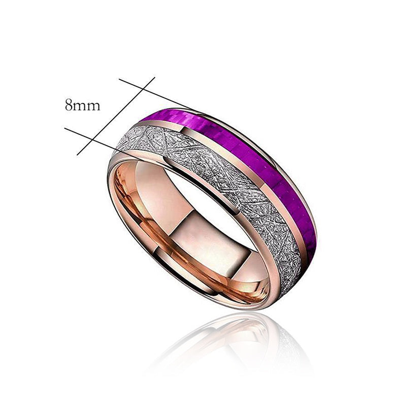 Personalised Purple Ring Made of Tungsten Steel