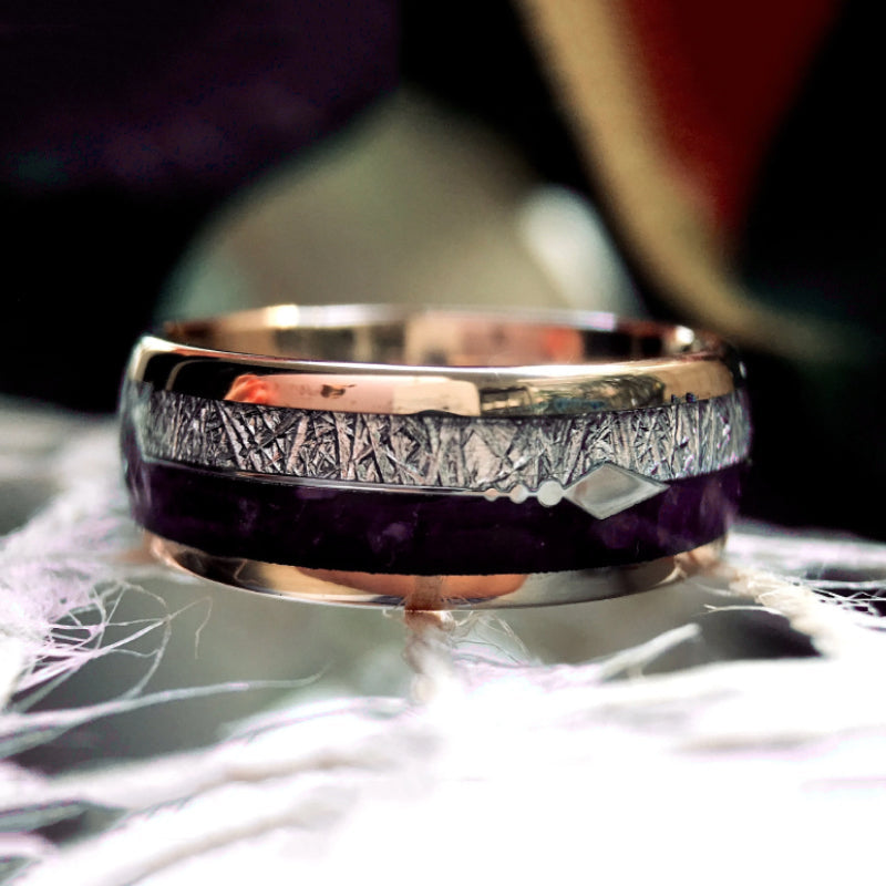 Personalised Purple Ring Made of Tungsten Steel