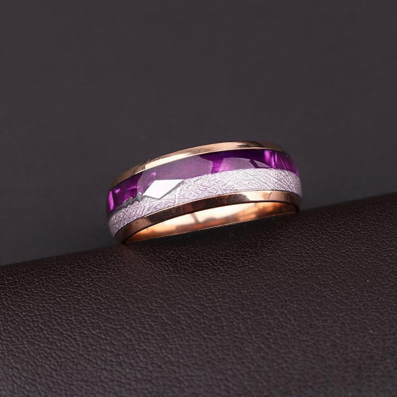 Personalised Purple Ring Made of Tungsten Steel