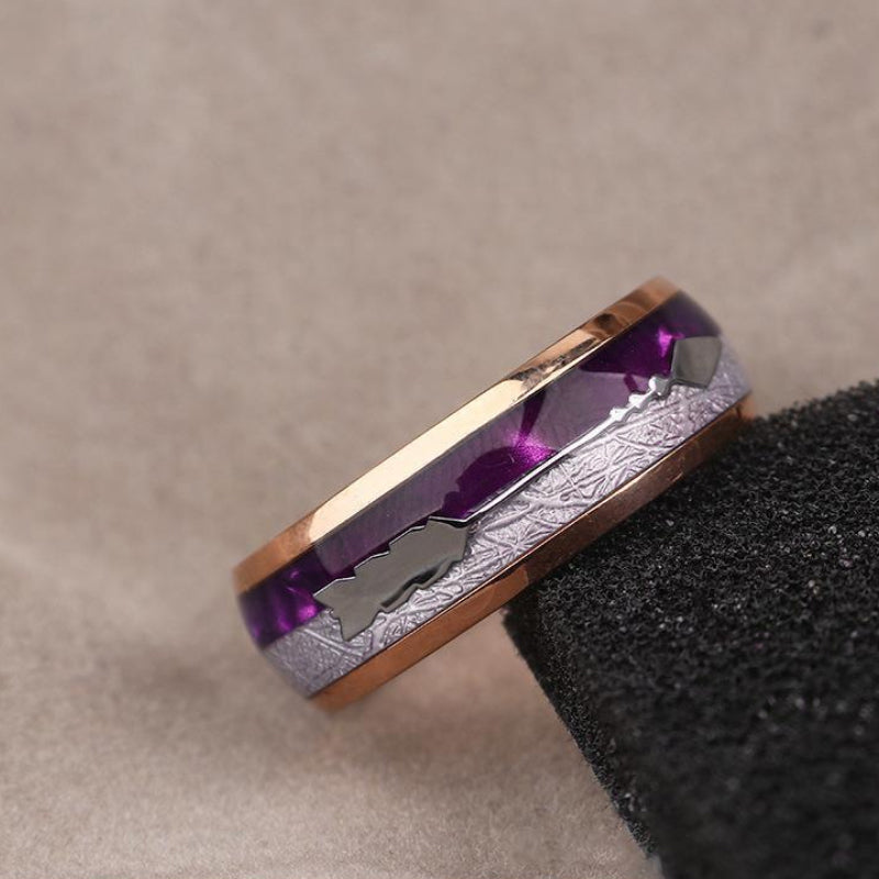 Personalised Purple Ring Made of Tungsten Steel